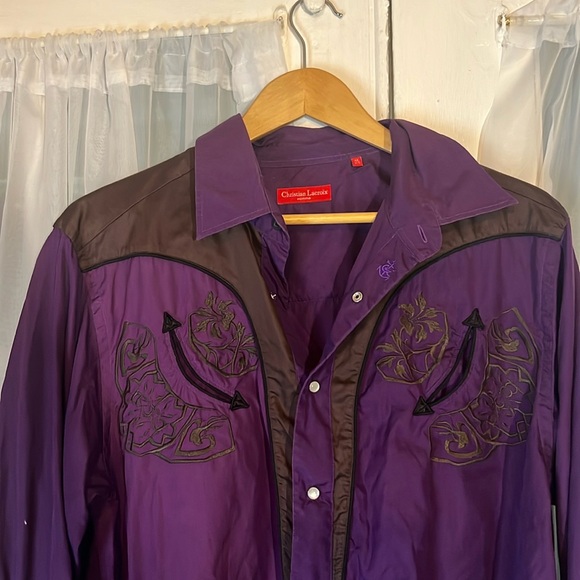 Christian Lacroix Western Embroidered Shirt Men’s Size 44/17.5” Neck Multi Color - Picture 1 of 11